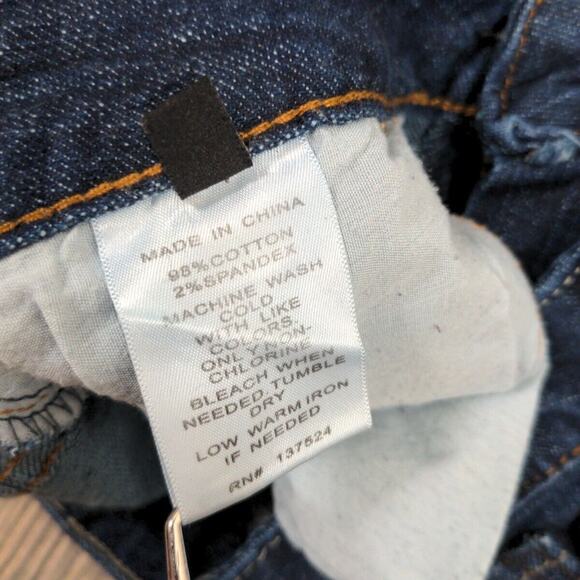 Express Womens Jeans Barely Bootcut Stretch Straight Dark Wash Sz 4 Designer - Picture 6 of 10